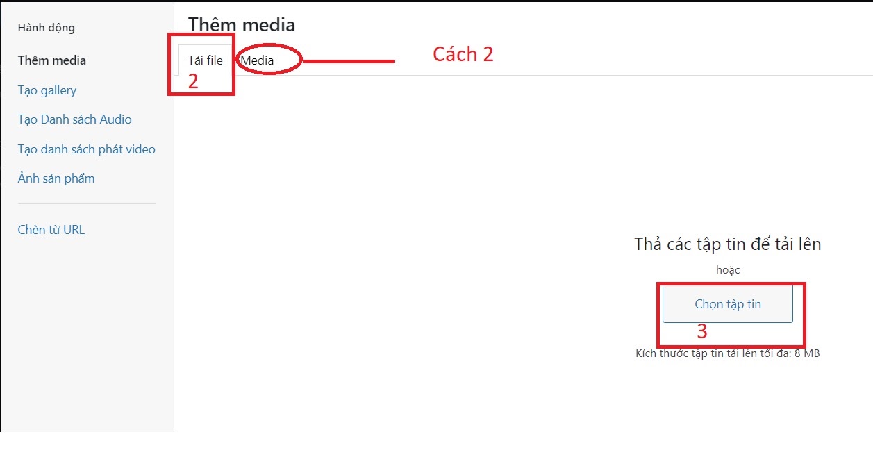 Tải ảnh trong wordpress Tải ảnh trong wordpress