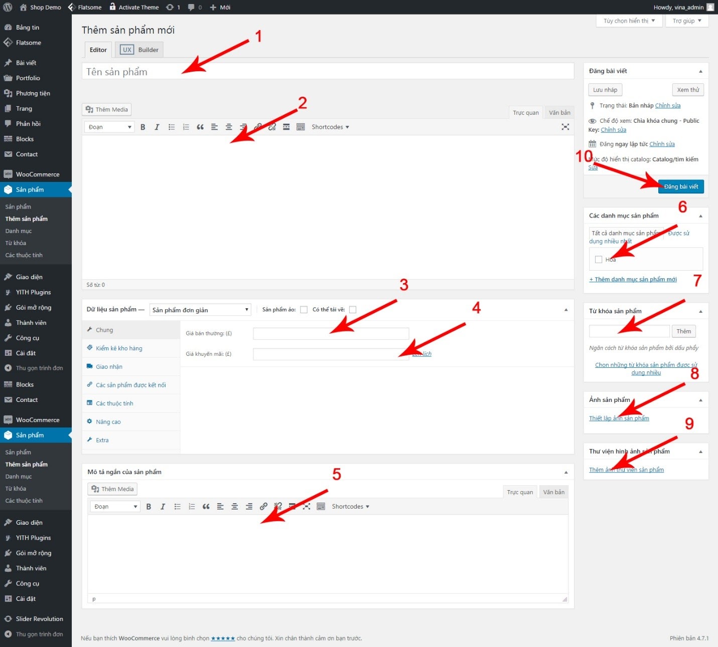 Nhập nội dung sản phẩm trong wordpress Nhập nội dung sản phẩm trong wordpress