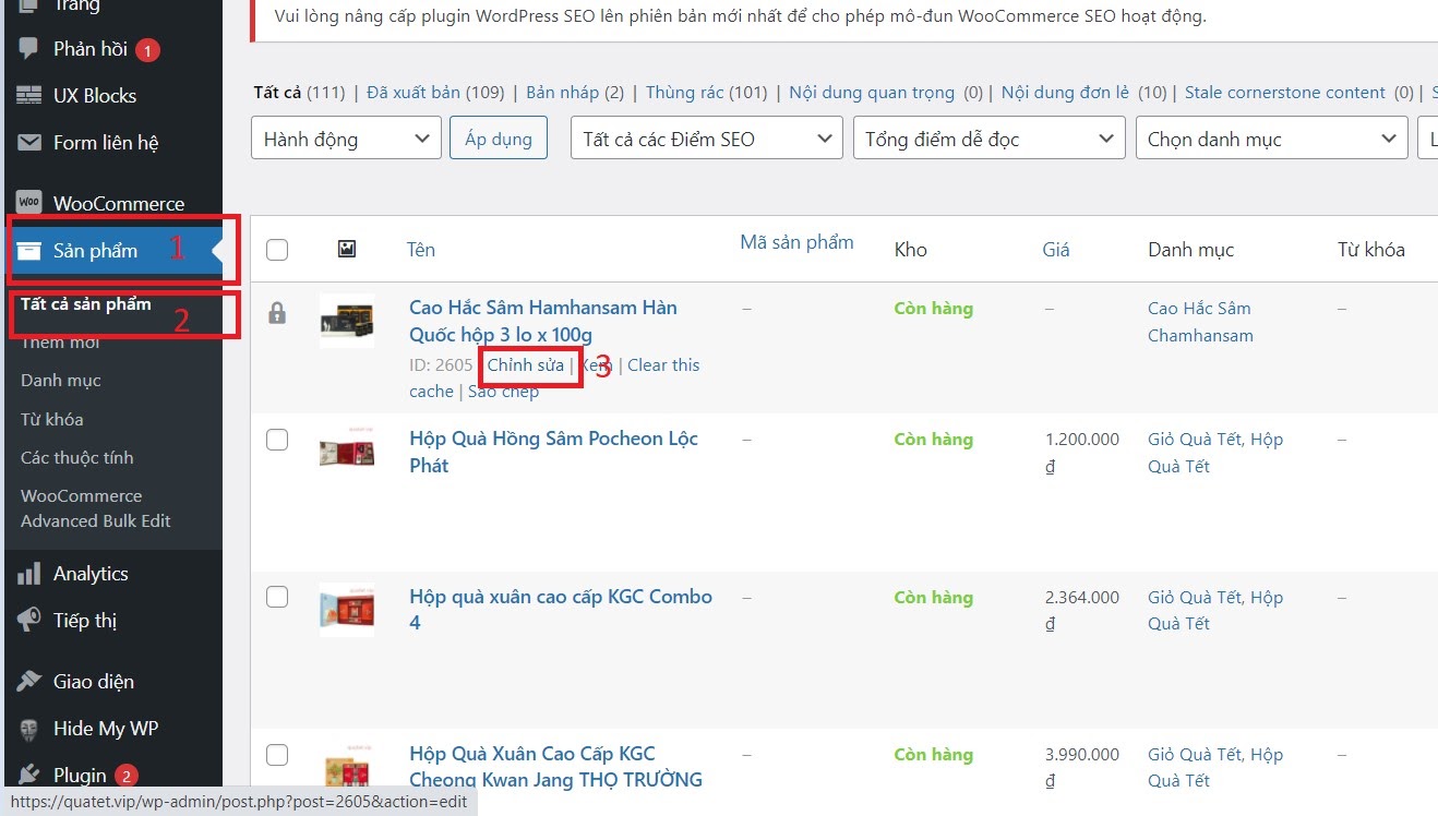 Cách kiểm kê kho hàng trong wordpress Cách kiểm kê kho hàng trong wordpress